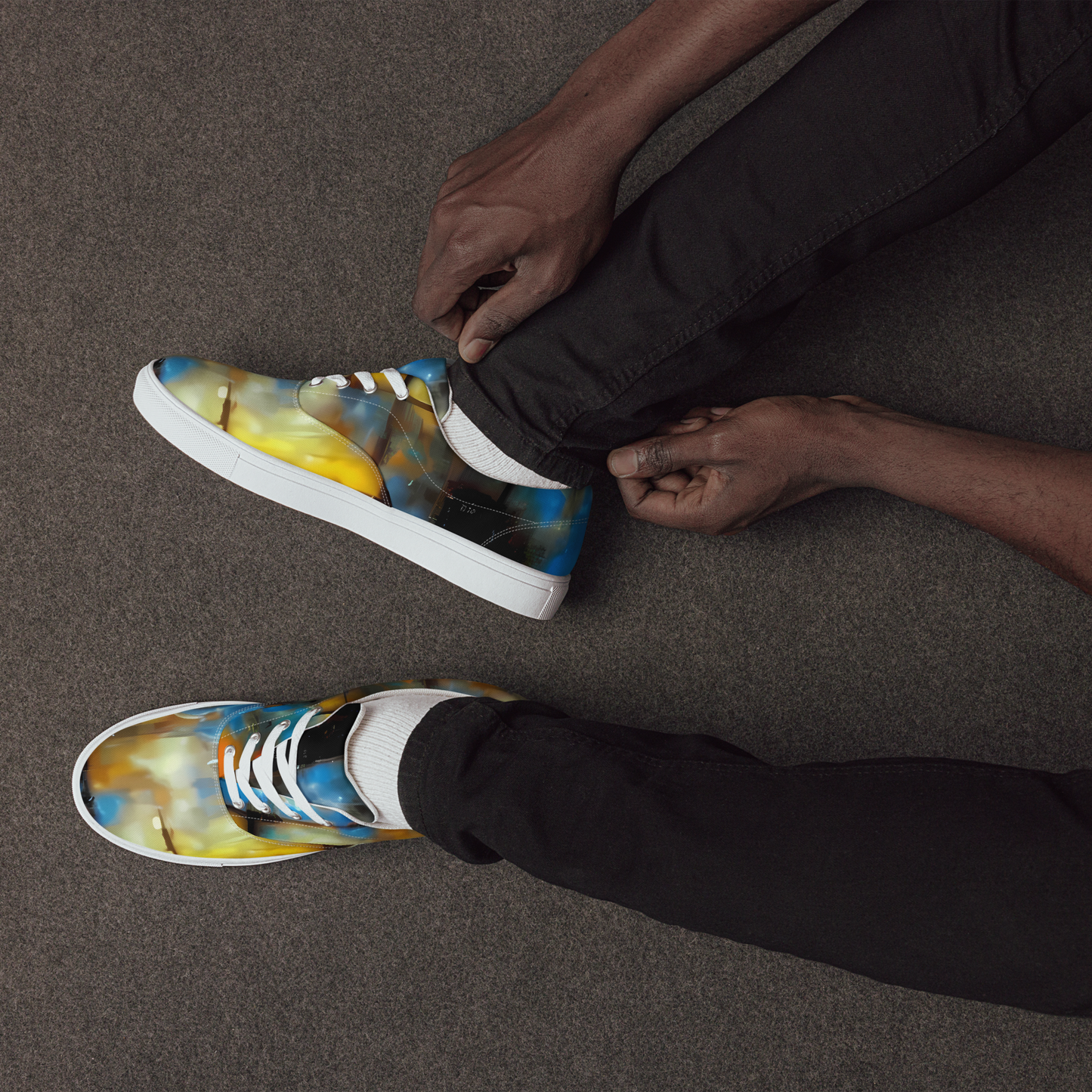 Men's Lace-Up Canvas Shoes - Kohn Cubism