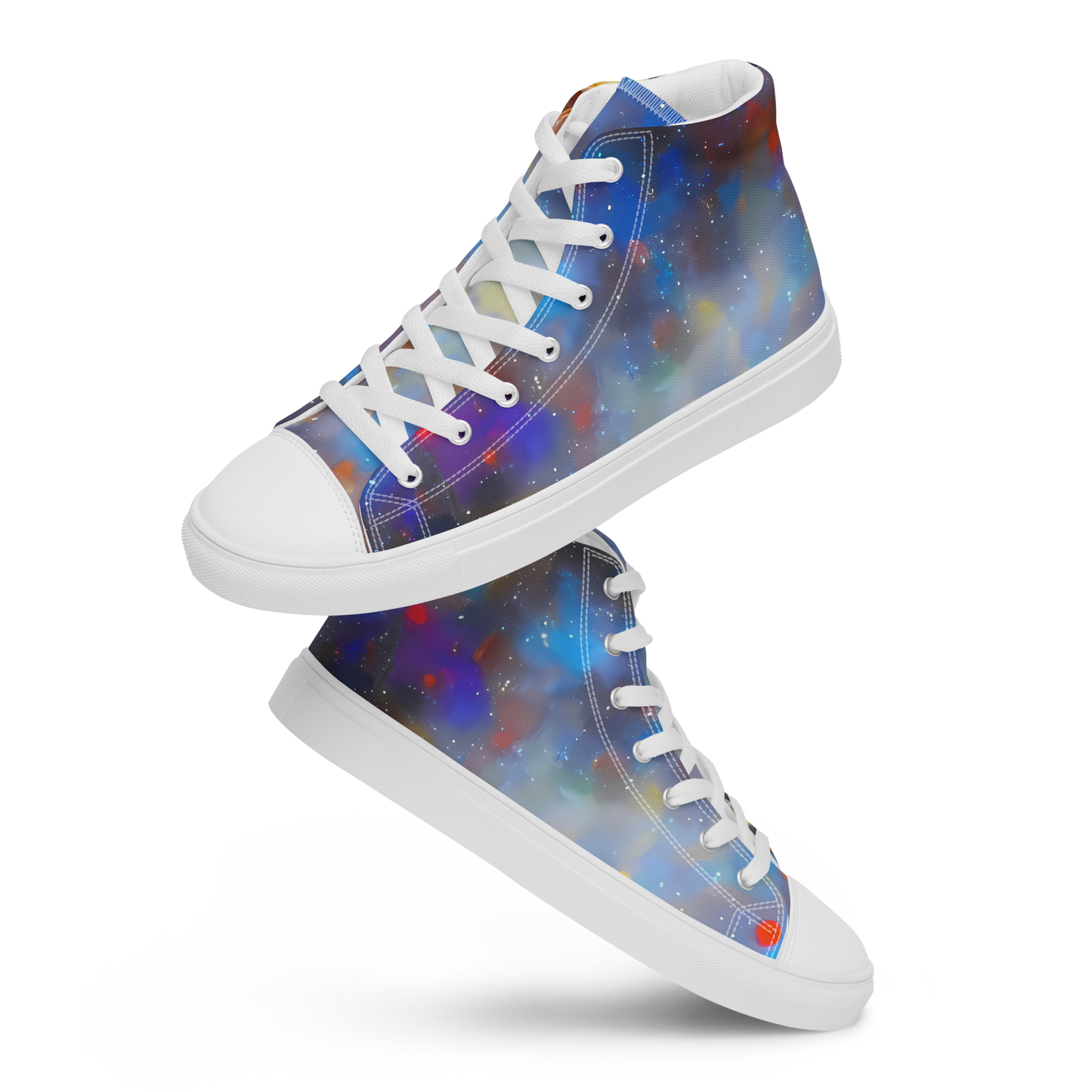 Men's High Top Canvas Shoes - Impressionist Drift