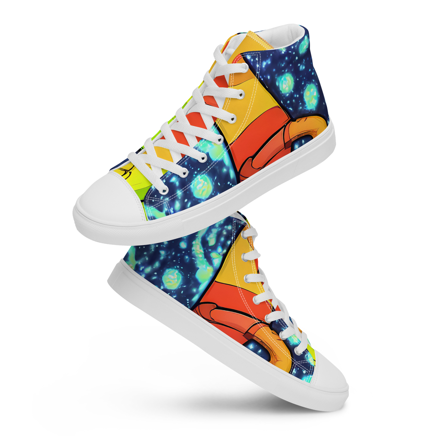 Men's High Top Canvas Shoes - Cosmic Siblings