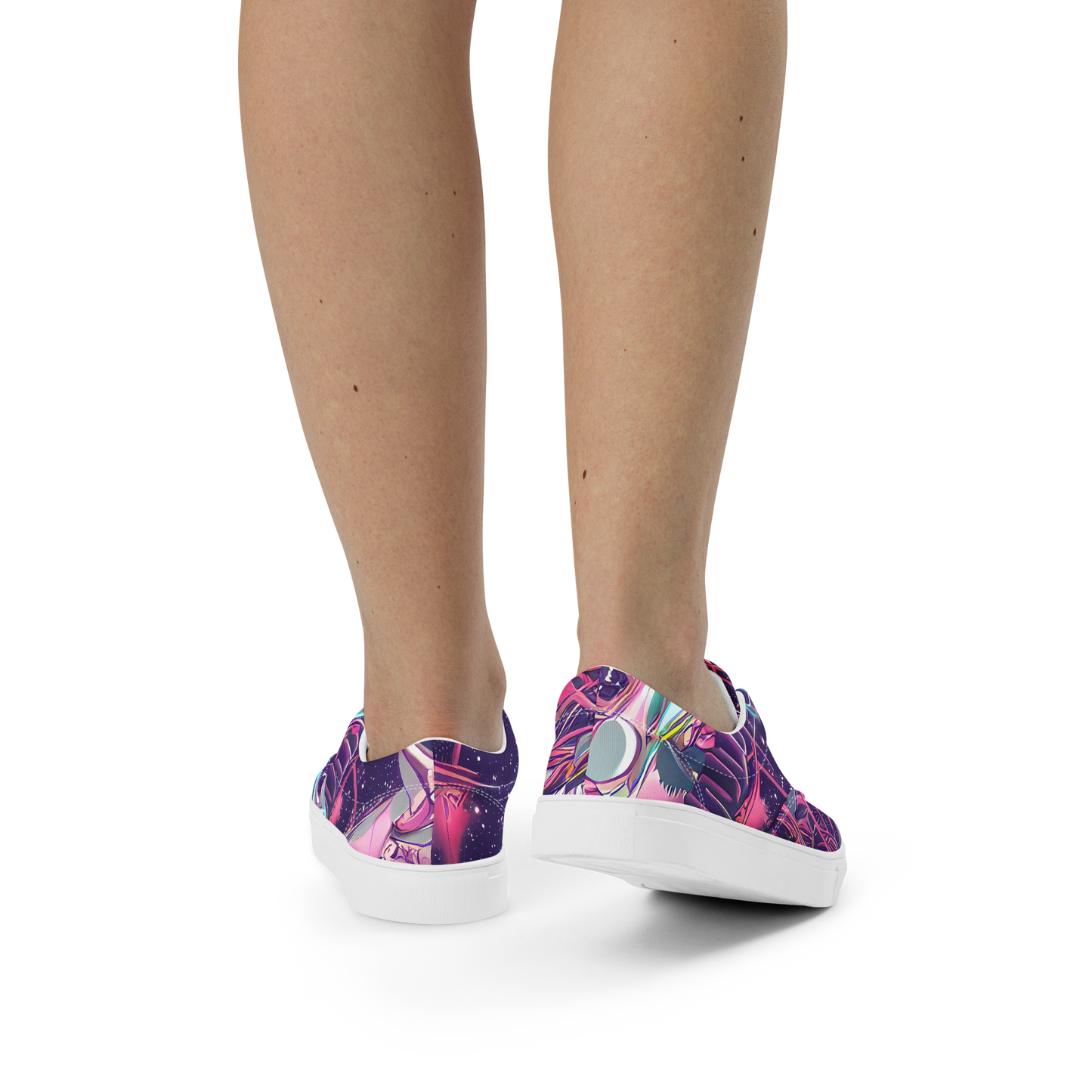 Women's Lace-Up Canvas Shoes - Neo-Tokyo Twirl