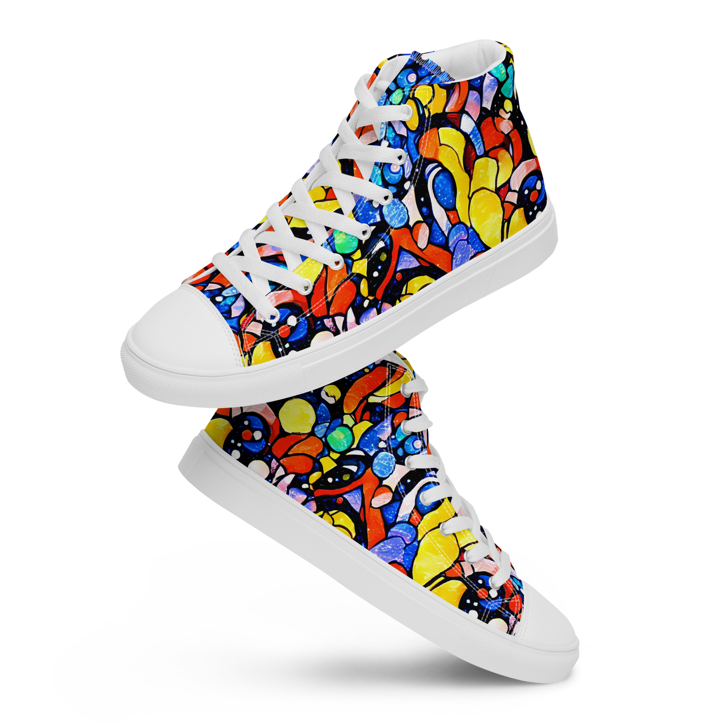 Men's High Top Canvas Shoes - Supernova Symphony