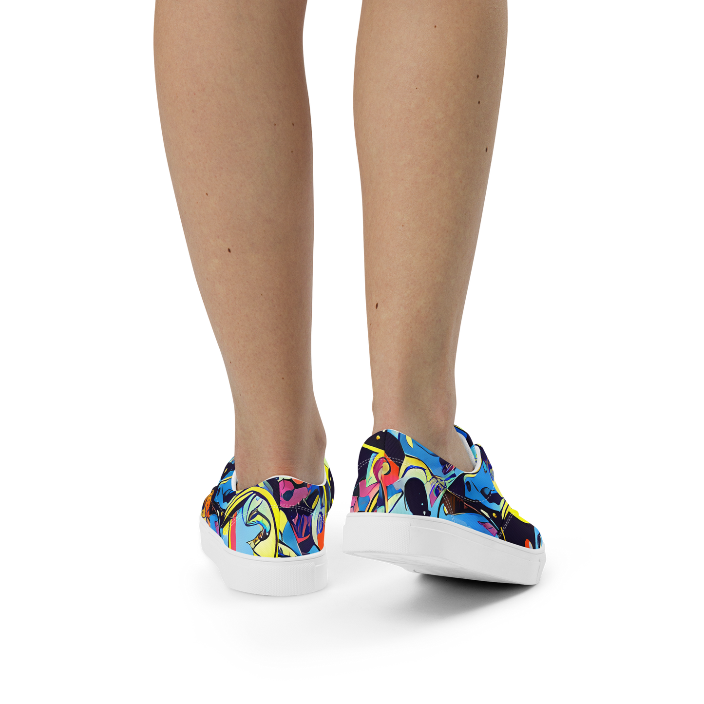 Women's Lace-Up Canvas Shoes - Brown Brushwork