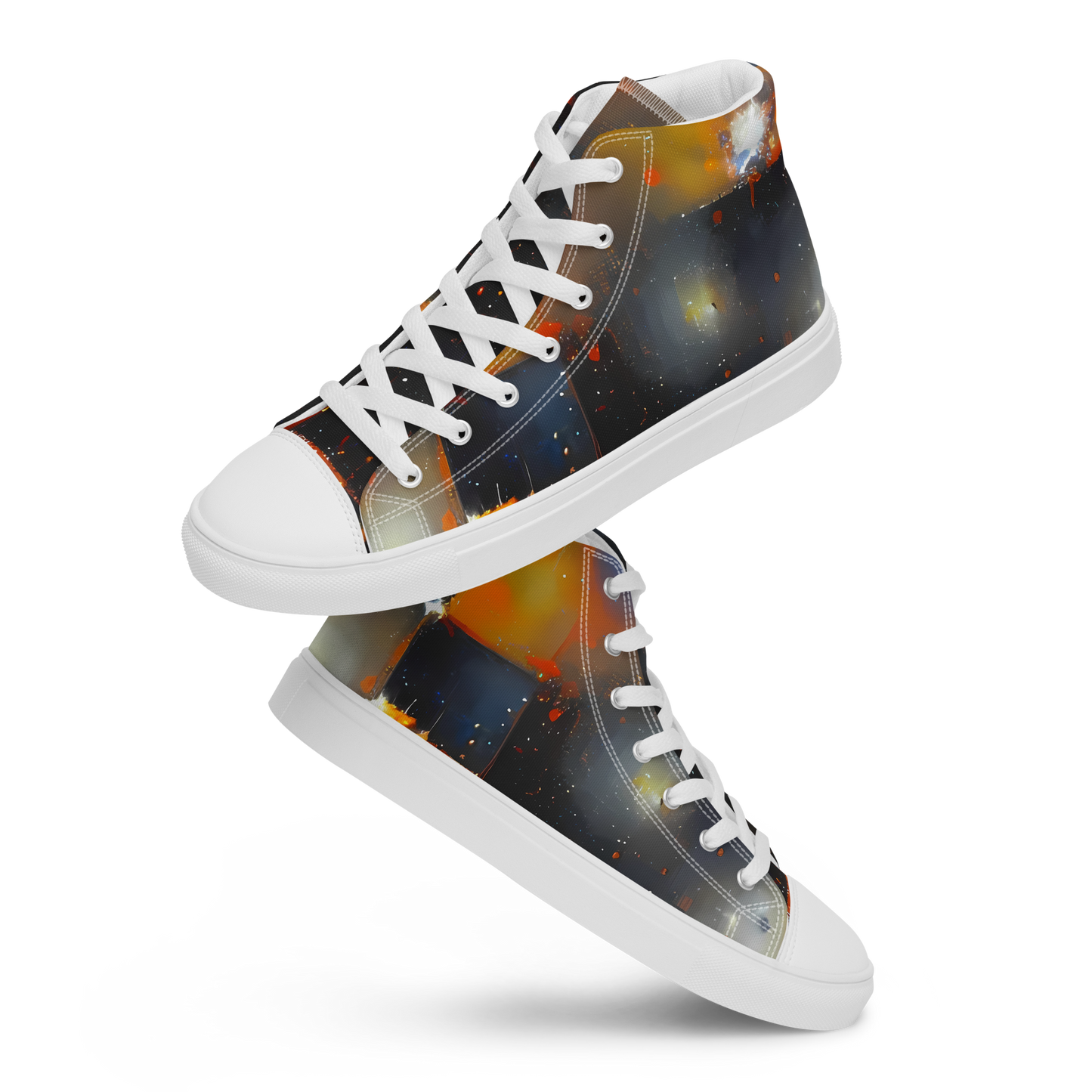 Women's High Top Canvas Shoes - Monet's Matrix