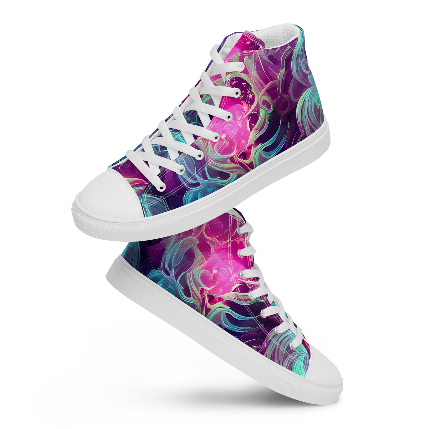 Men's High Top Canvas Shoes - Galactic Bloom