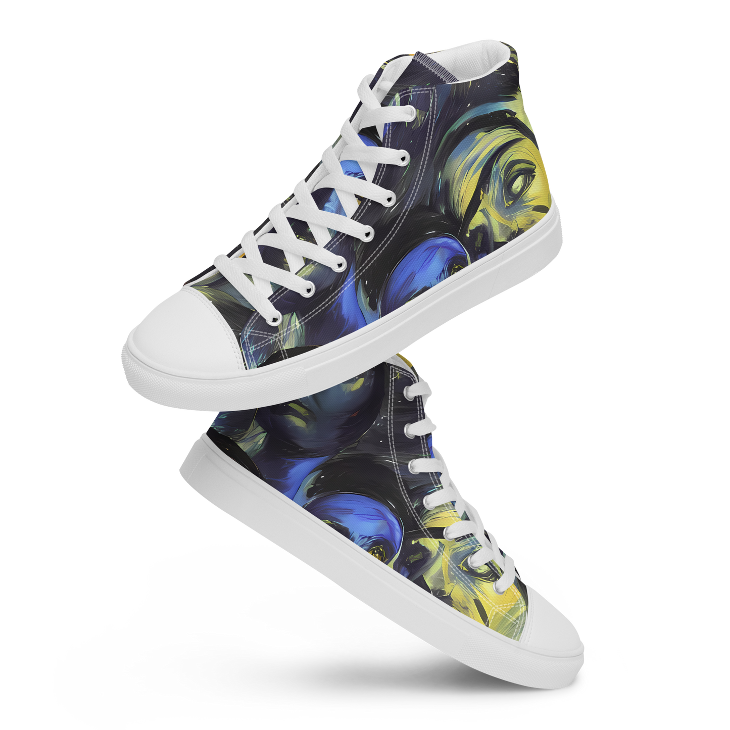 Men's High Top Canvas Shoes - Cosmic Visages