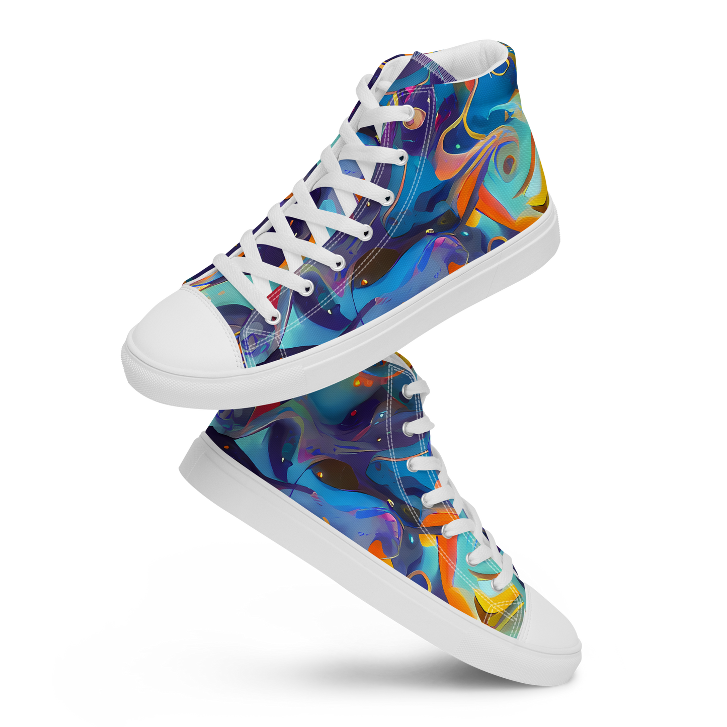 Men's High Top Canvas Shoes - Whimsical Fusion
