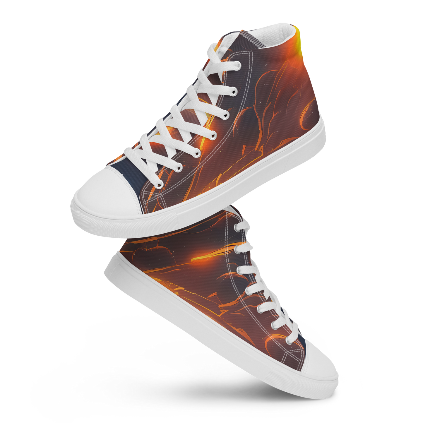 Women's High Top Canvas Shoes - Inferno Spirals