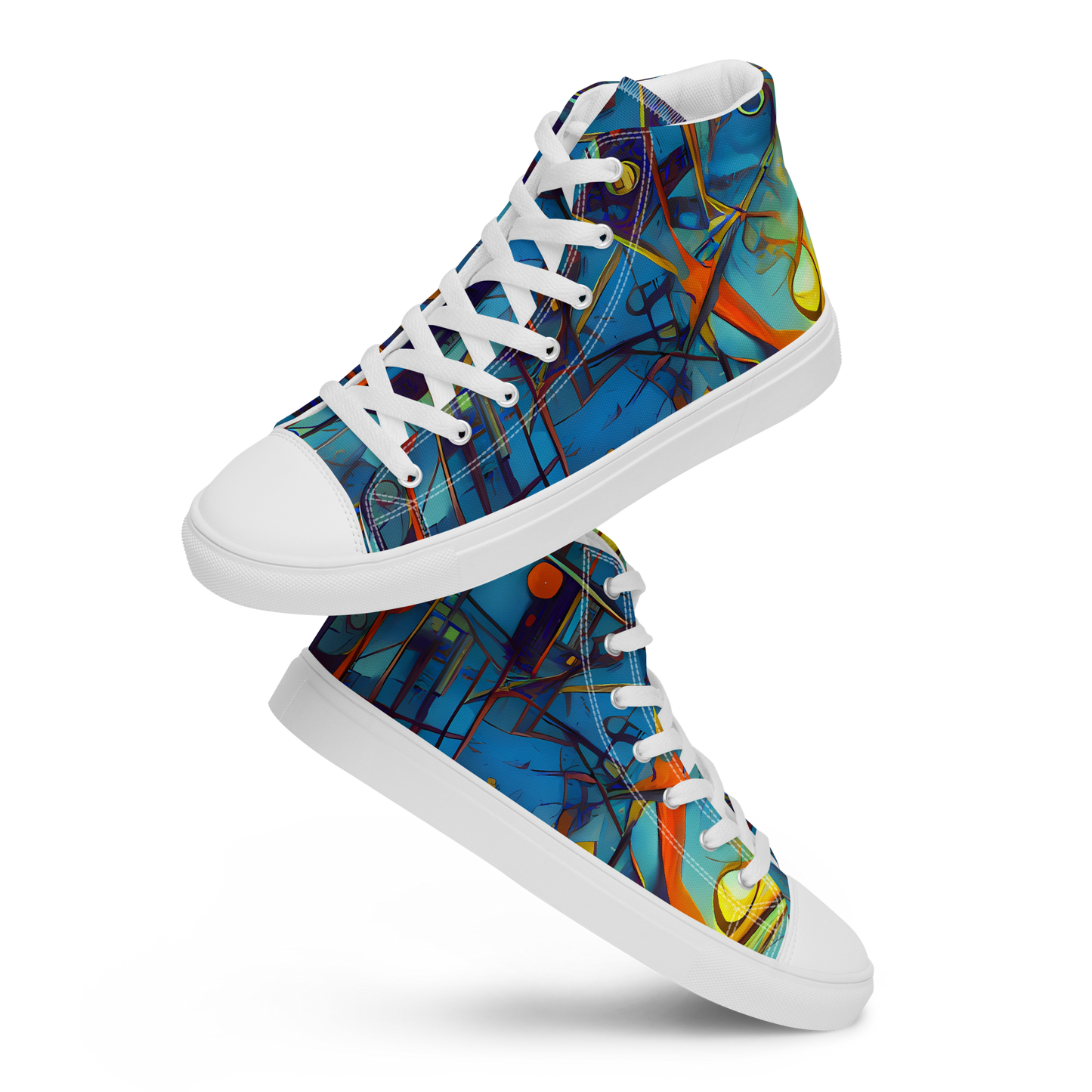 Men's High Top Canvas Shoes - Abstract Eddy