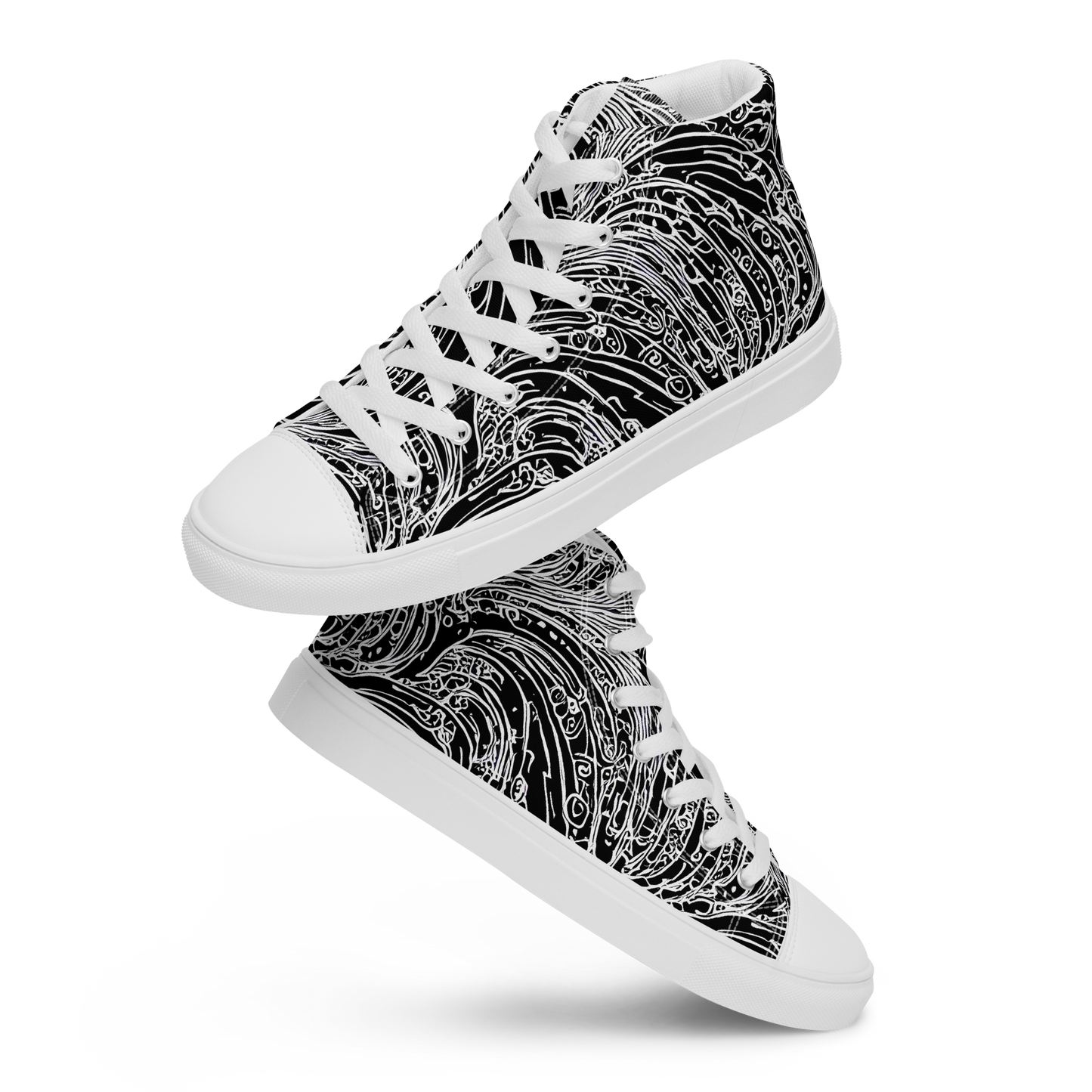 Men's High Top Canvas Shoes - Stellar Tsunami