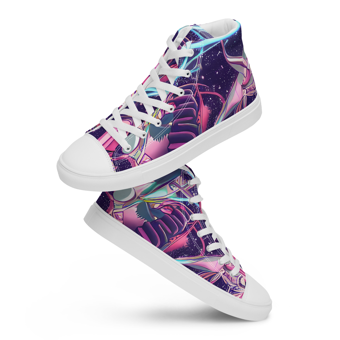 Women's High Top Canvas Shoes - Neo-Tokyo Twirl