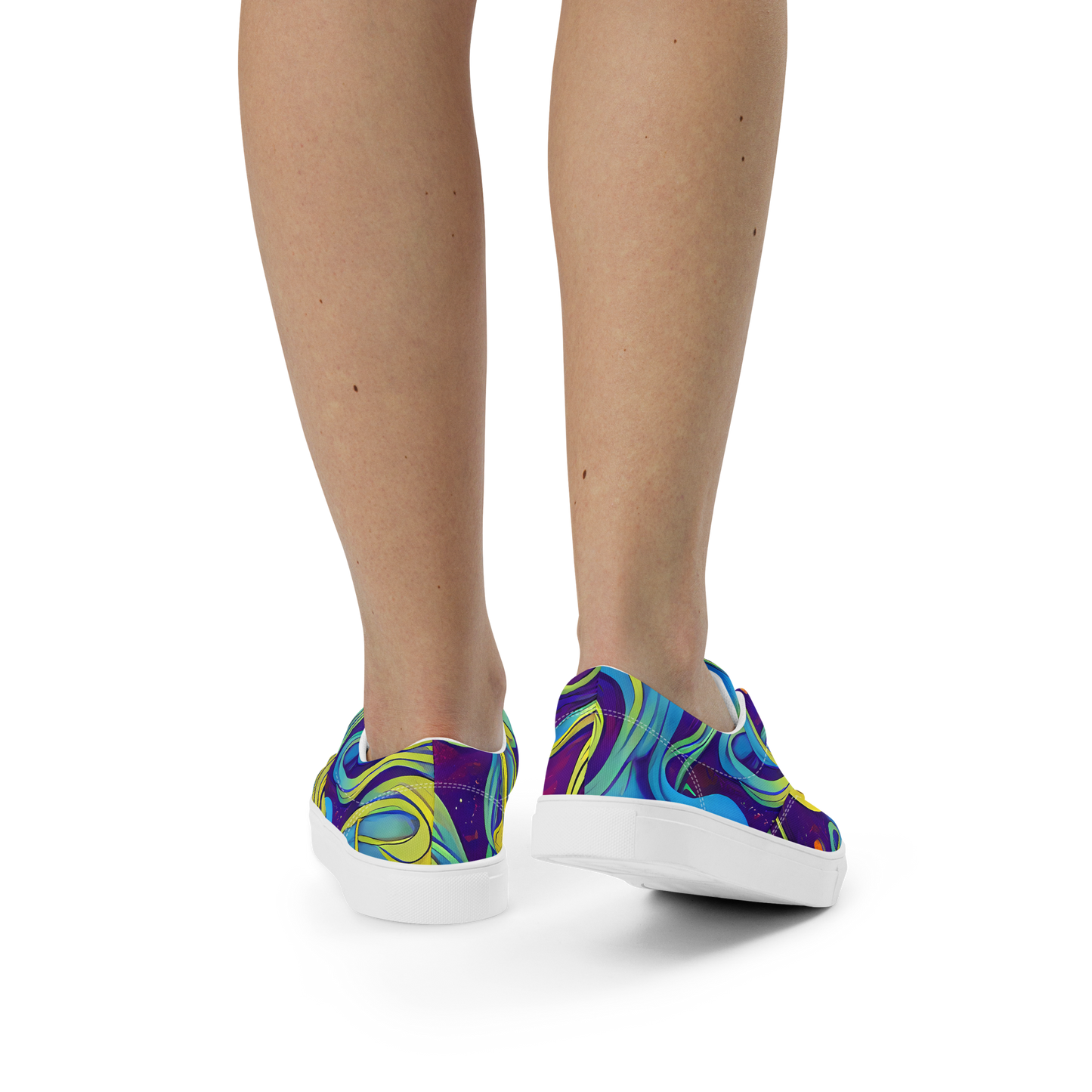 Women's Lace-Up Canvas Shoes - Stellar Swirls