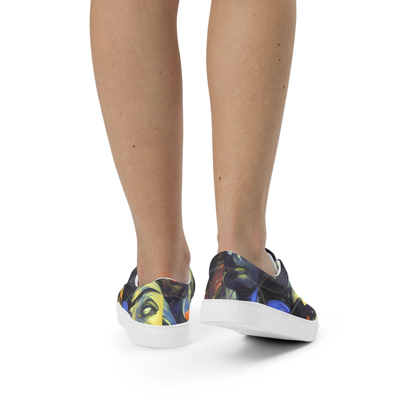 Women's Lace-Up Canvas Shoes - Cosmic Visages