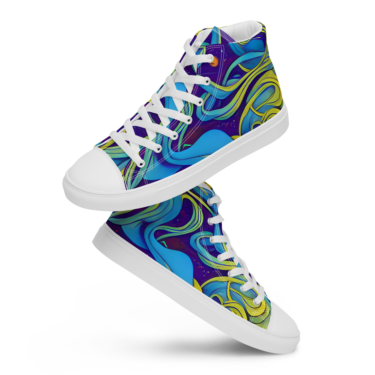 Men's High Top Canvas Shoes - Stellar Swirls