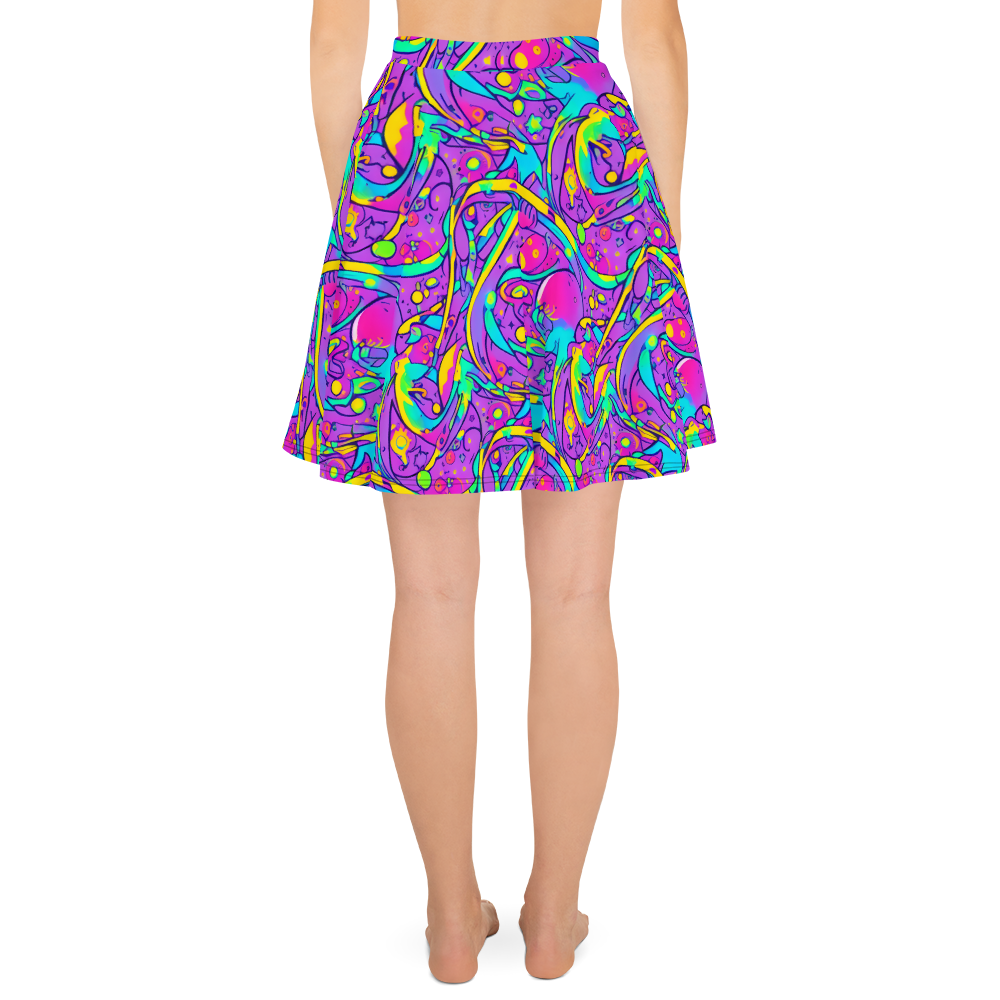 Skater Skirt - Neon Galaxy Whirl