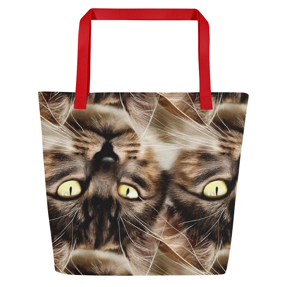 Large Tote Bag w/ Pocket - Feline Reverie