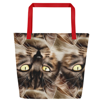 Large Tote Bag w/ Pocket - Feline Reverie
