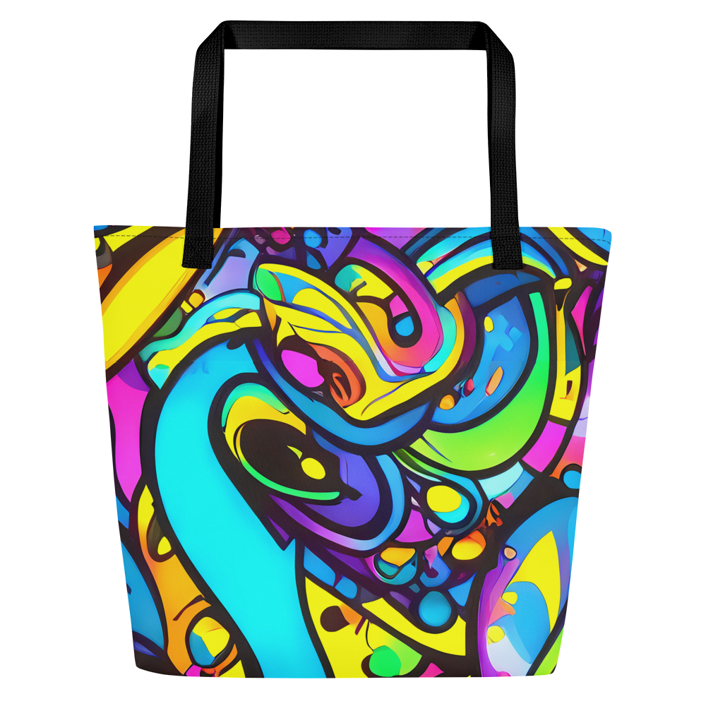 Large Tote Bag w/ Pocket - Kaleidoscopic Flow