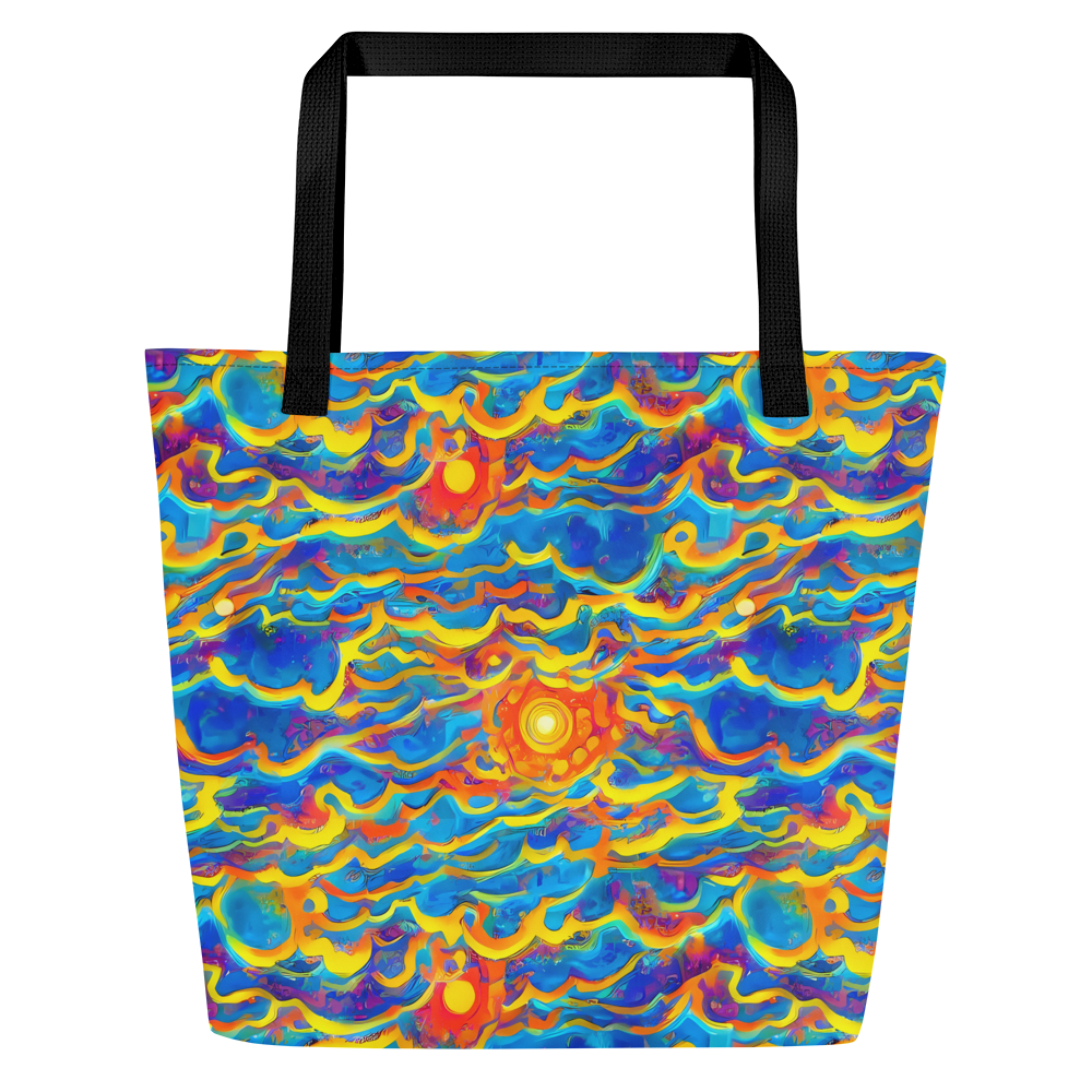 Large Tote Bag w/ Pocket - Chroma Ripple