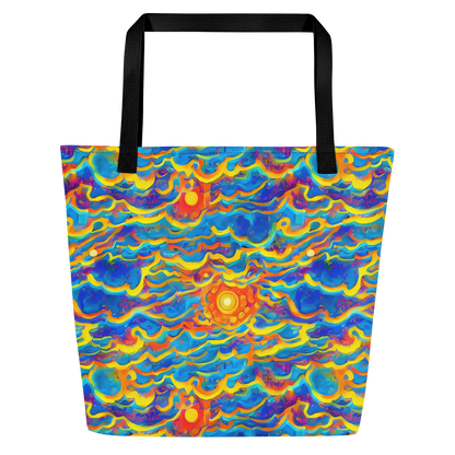 Large Tote Bag w/ Pocket - Chroma Ripple