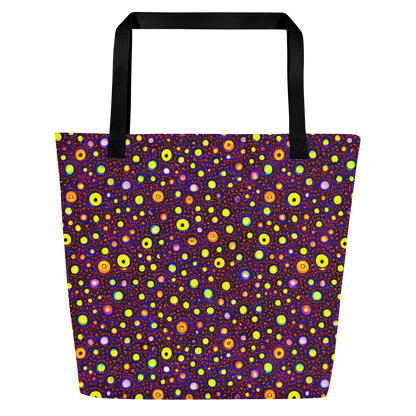 Large Tote Bag w/ Pocket - Cosmic Dotscape