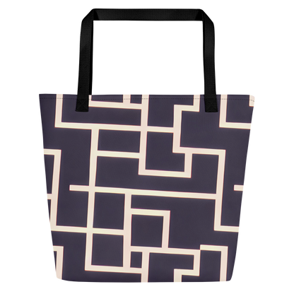 Large Tote Bag w/ Pocket - Gilded Gridlock