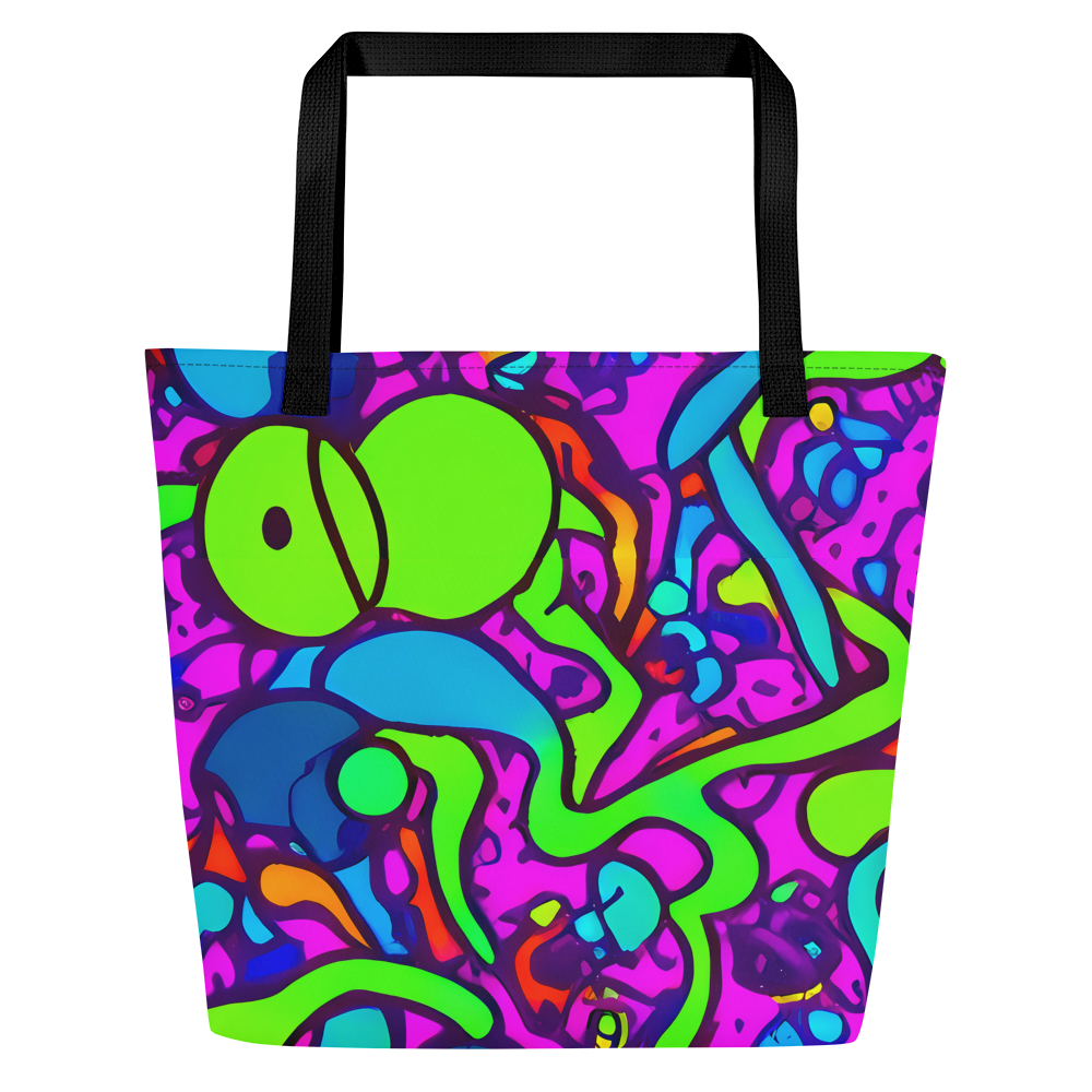 Large Tote Bag w/ Pocket - Funky Vortex