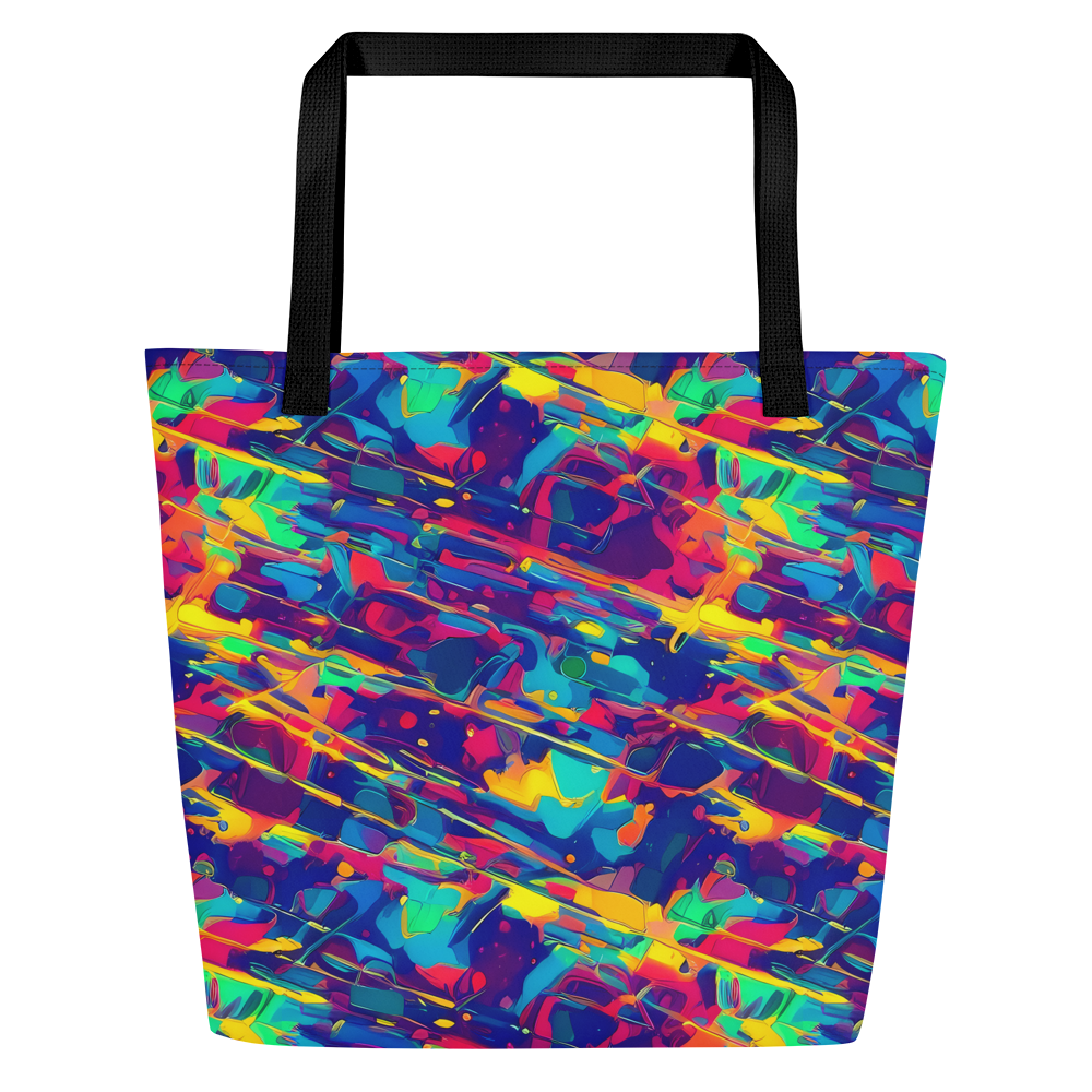 Large Tote Bag w/ Pocket - Spectrum Streaks
