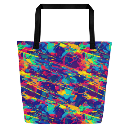 Large Tote Bag w/ Pocket - Spectrum Streaks