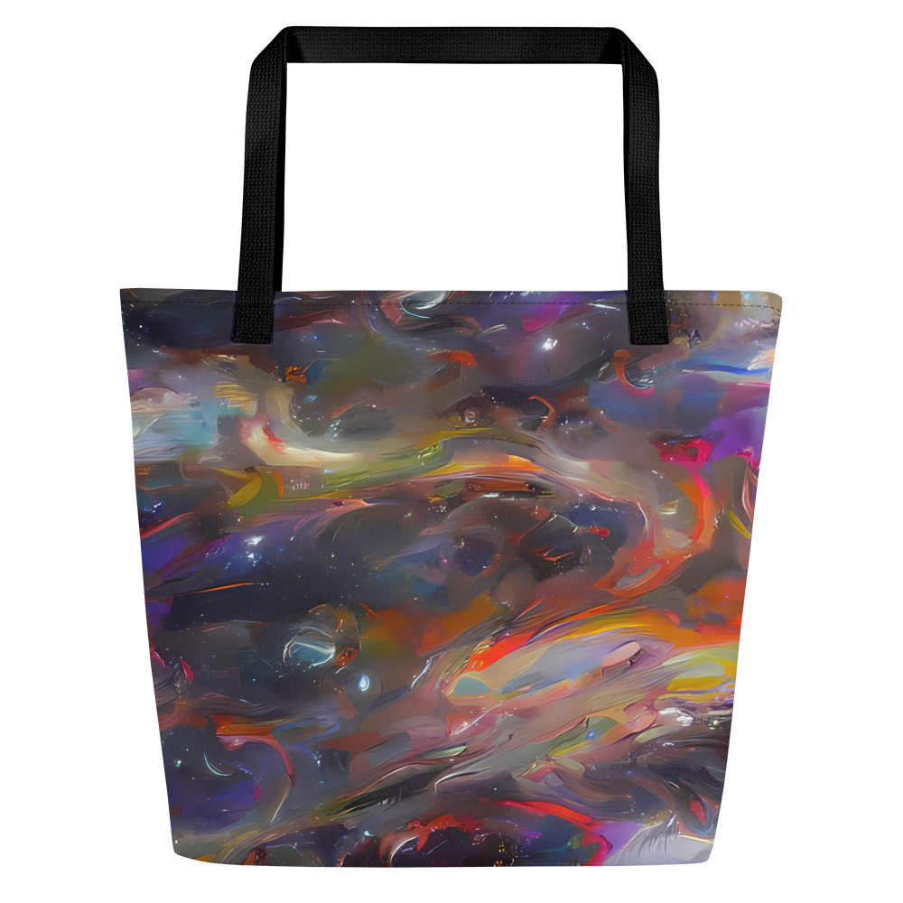 Large Tote Bag w/ Pocket - Chromatic Flux