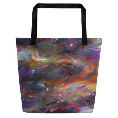 Large Tote Bag w/ Pocket - Chromatic Flux