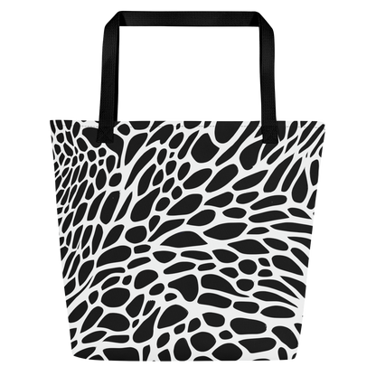 Large Tote Bag w/ Pocket - Monochrome Mystique