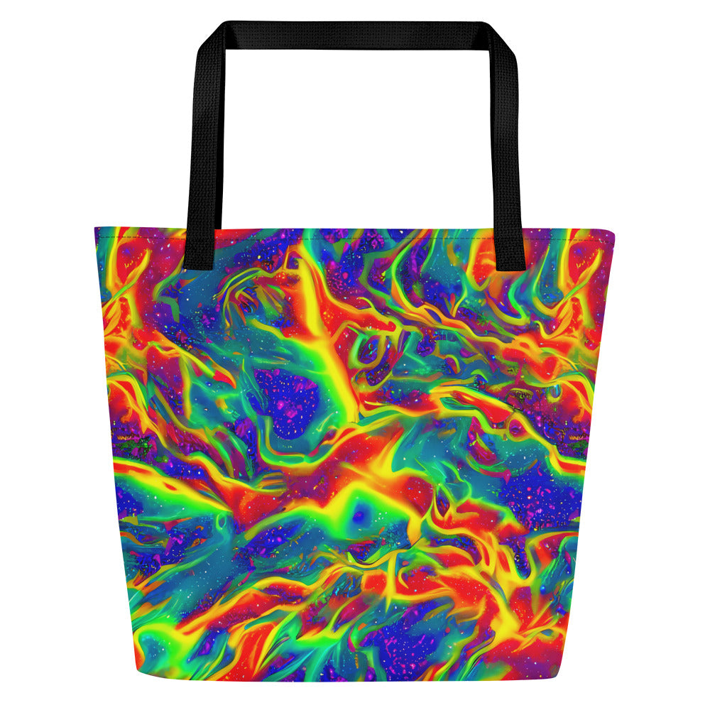 Large Tote Bag w/ Pocket - Nebula Symphony