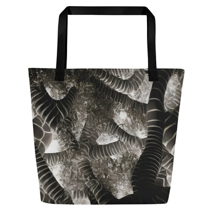 Large Tote Bag w/ Pocket - Serpent Symphony