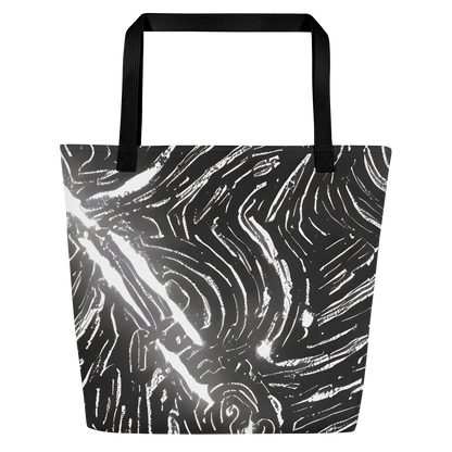 Large Tote Bag w/ Pocket - Silver Swirl