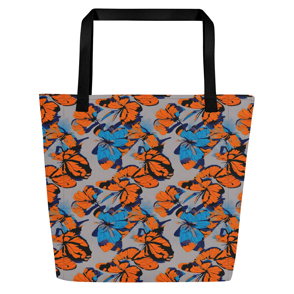 Large Tote Bag w/ Pocket - Flutter Wave