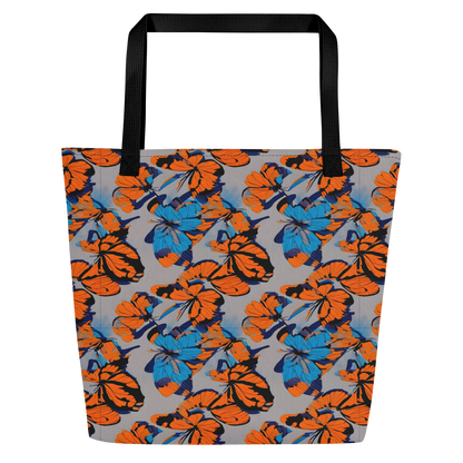 Large Tote Bag w/ Pocket - Flutter Wave