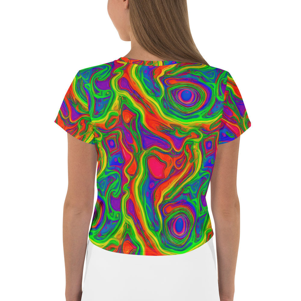 Women's Crop Tee - Psychedelic Waves