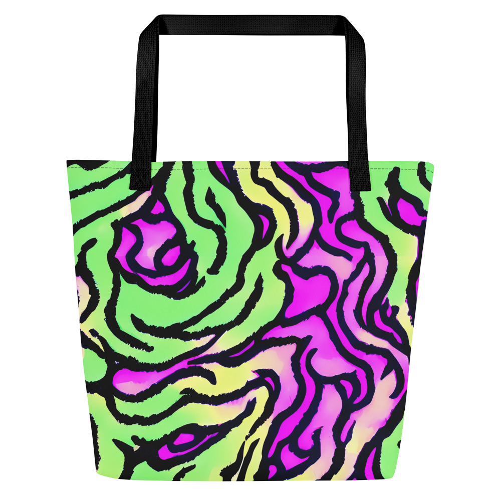 Large Tote Bag w/ Pocket - Mintchine Maze