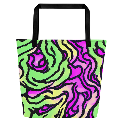 Large Tote Bag w/ Pocket - Mintchine Maze