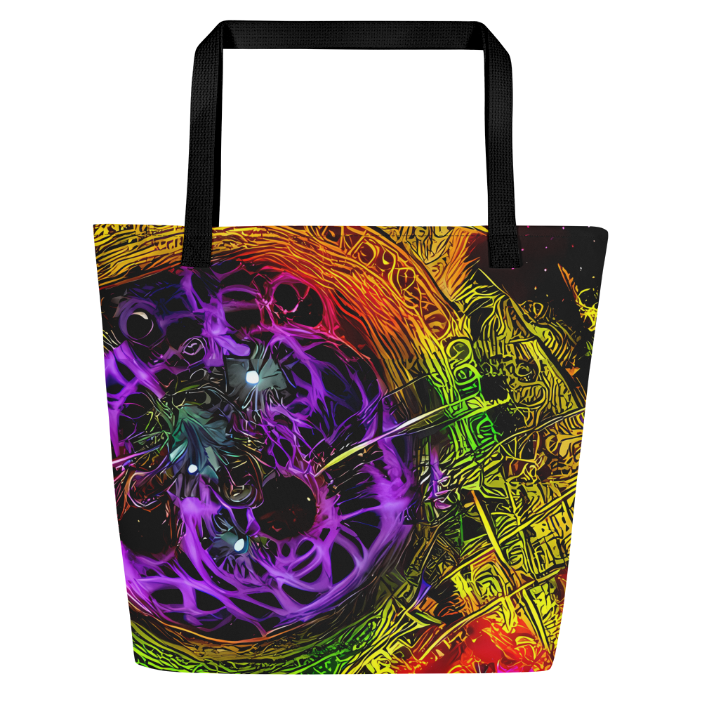 Large Tote Bag w/ Pocket - Neon Glyphworks