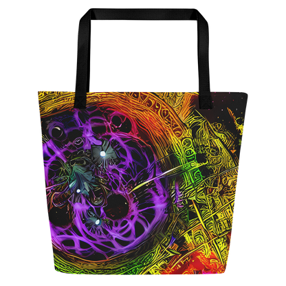 Large Tote Bag w/ Pocket - Neon Glyphworks