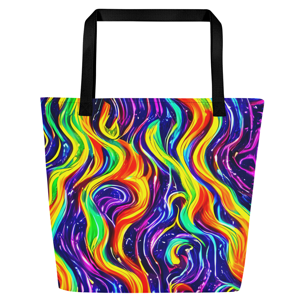 Large Tote Bag w/ Pocket - Galactic Flames