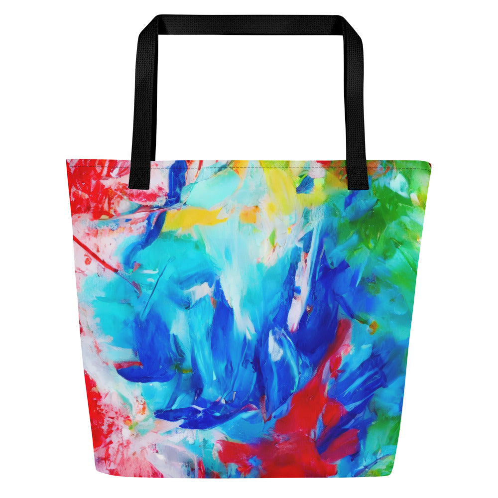 Large Tote Bag w/ Pocket - Eclectic Breeze