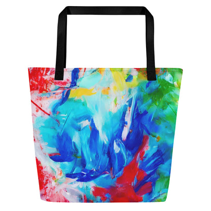 Large Tote Bag w/ Pocket - Eclectic Breeze