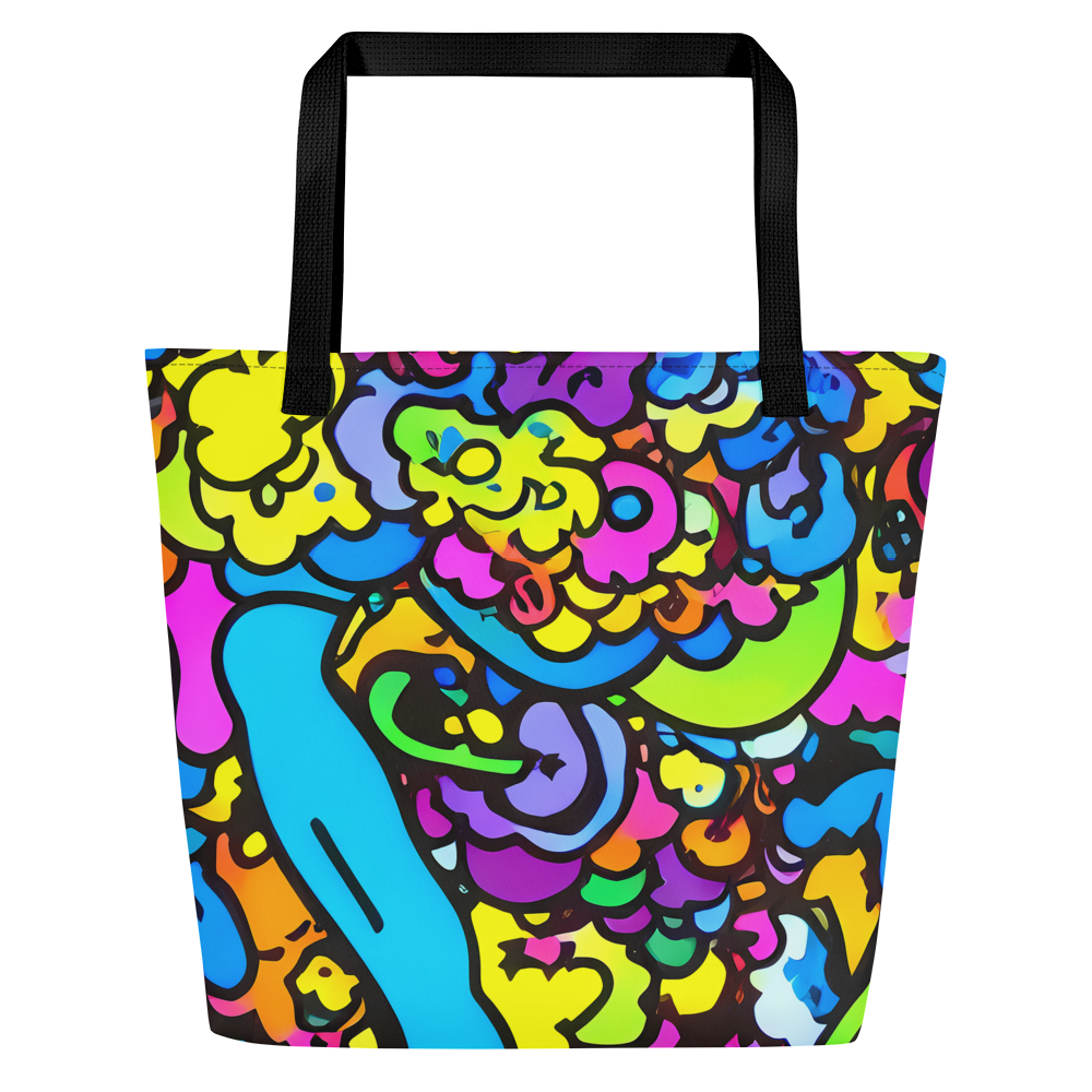 Large Tote Bag w/ Pocket - Kaleidoscope Garden