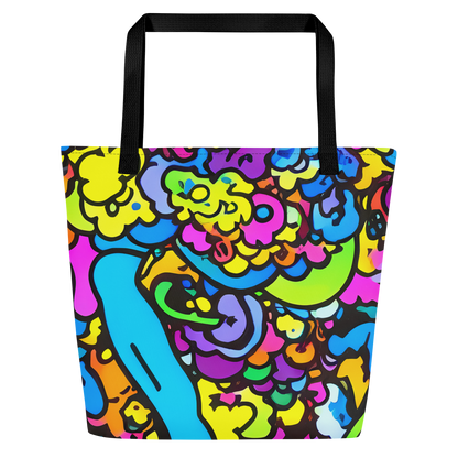 Large Tote Bag w/ Pocket - Kaleidoscope Garden