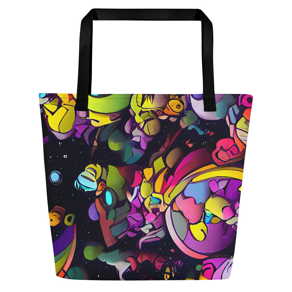 Large Tote Bag w/ Pocket - Galactic Playground