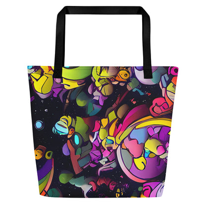Large Tote Bag w/ Pocket - Galactic Playground
