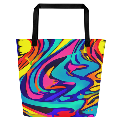 Large Tote Bag w/ Pocket - Electric Ecstasy