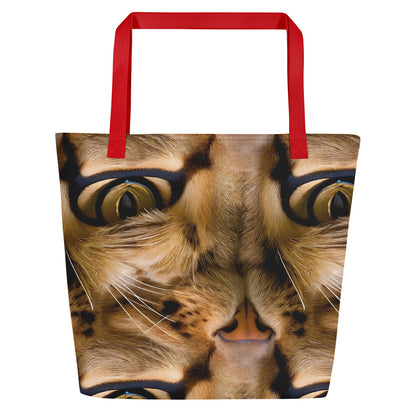 Large Tote Bag w/ Pocket - Feline Whisper